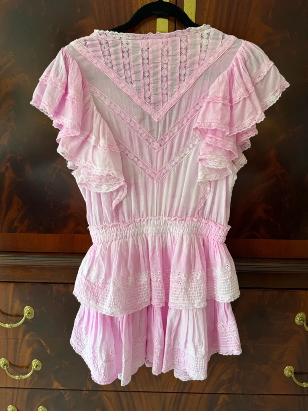 New Loveshackfancy Gwen Dress Peony Pink Size Medium - Picture 11 of 17